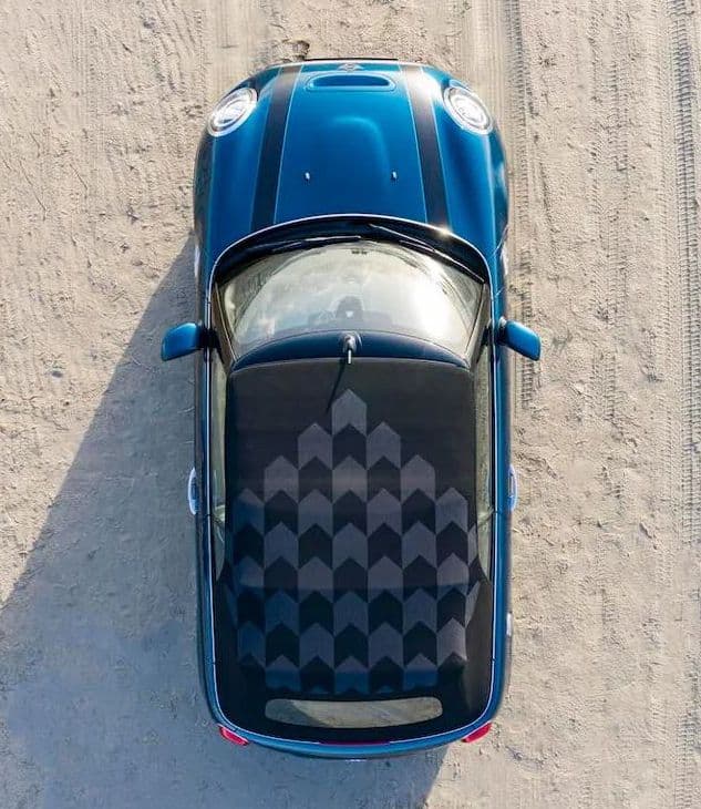 Blue car with Haartz convertible soft top design