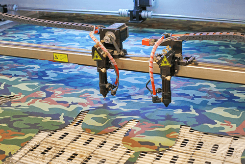 Laser cut machine with military print
