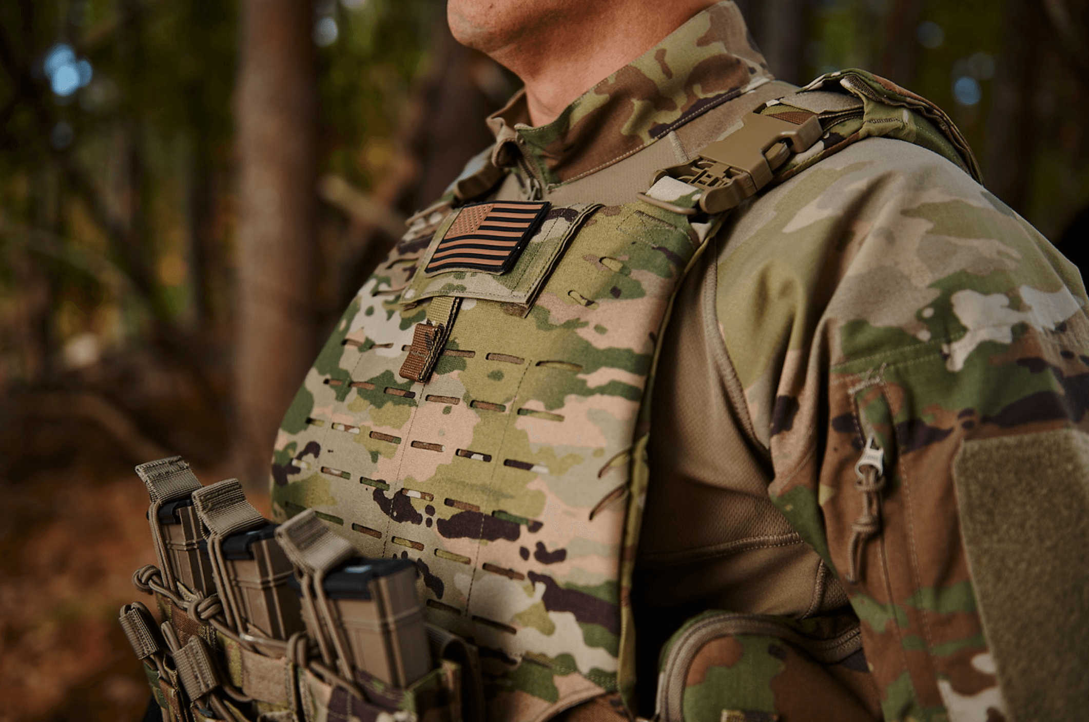 Haartz military vest close up on chest